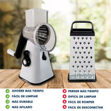 SPIRILIZER REBANADORA, MANDOLINA, TRITURADORA DE VEGETALES Y FRUTAS MANUAL DE 3 CUCHILLAS