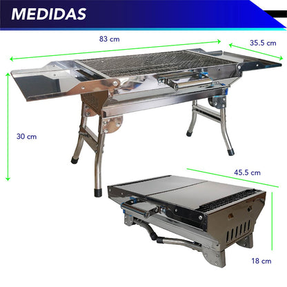 ASADOR PARA CARBÓN DE ACERO INOXIDABLE