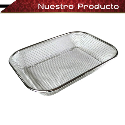 Colador Cocina Acero Inoxidable Rectangular Malla Multiusos