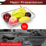 Colador Cocina Acero Inoxidable Rectangular Malla Multiusos