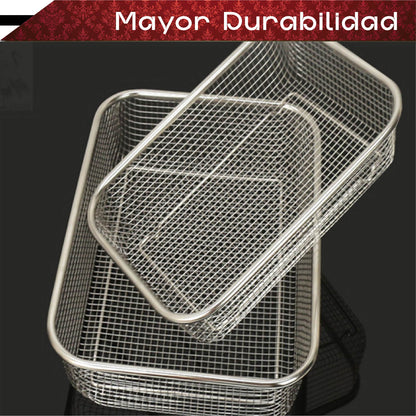 Colador Cocina Acero Inoxidable Rectangular Malla Multiusos