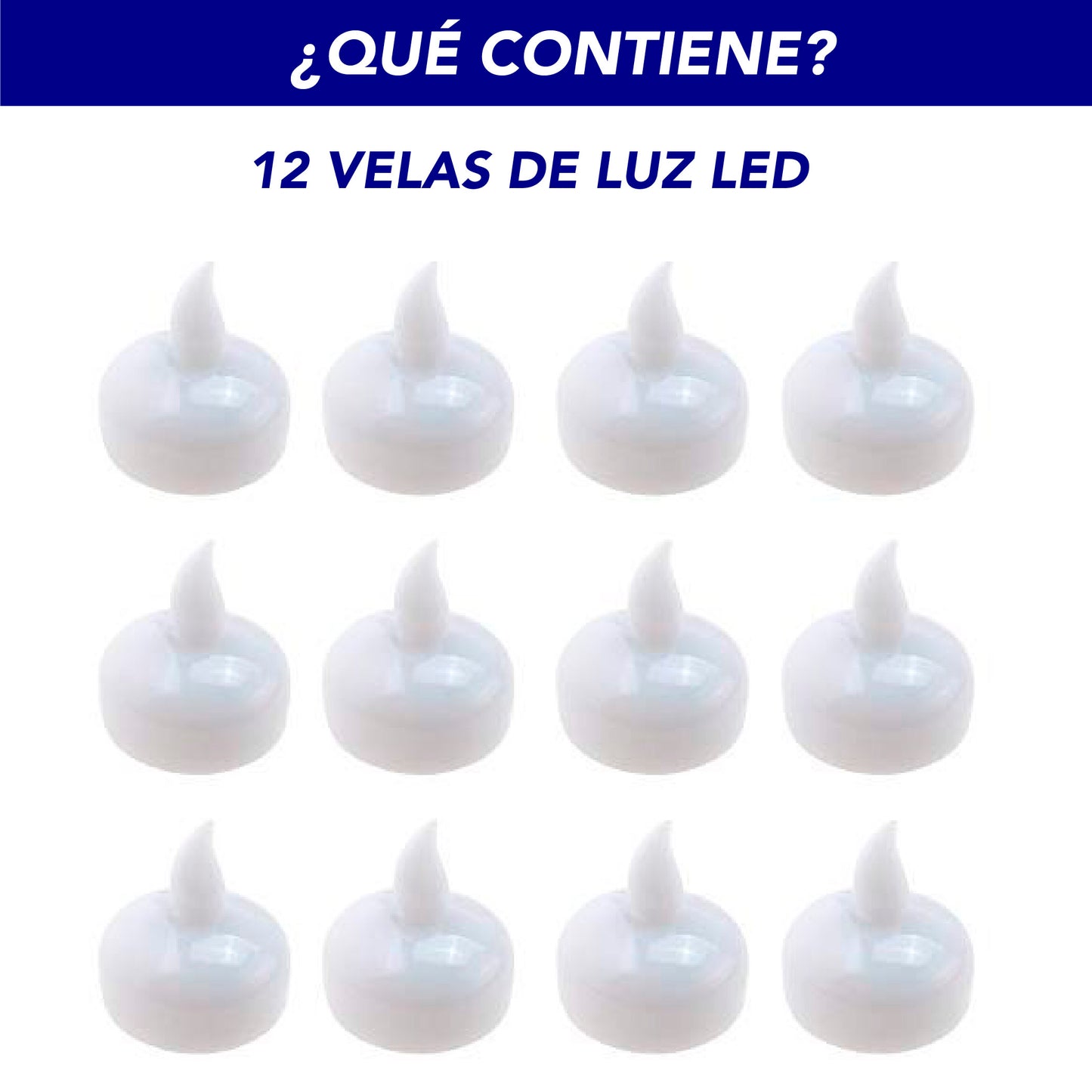 Velas Te flotantes de LED sin flama, funciona con pilas parpadeantes decorativas 12 pz (Calidas)