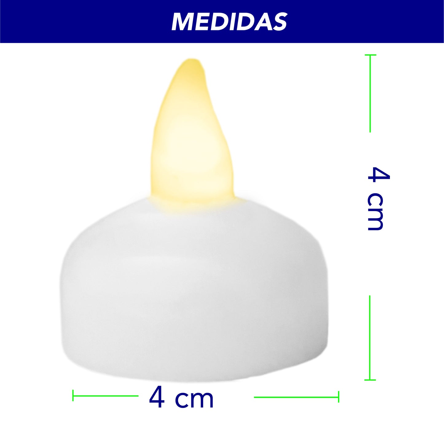 Velas Te flotantes de LED sin flama, funciona con pilas parpadeantes decorativas 12 pz (Calidas)