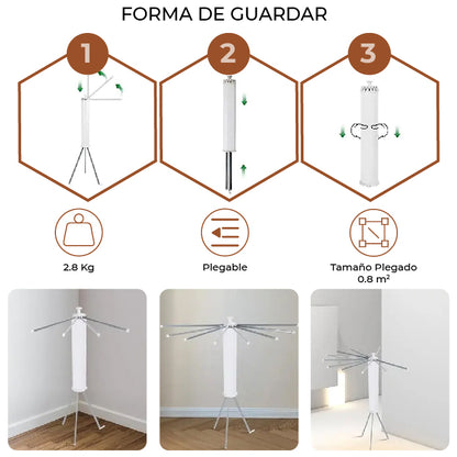 Tendedero Plegable Para Ropa Blanco