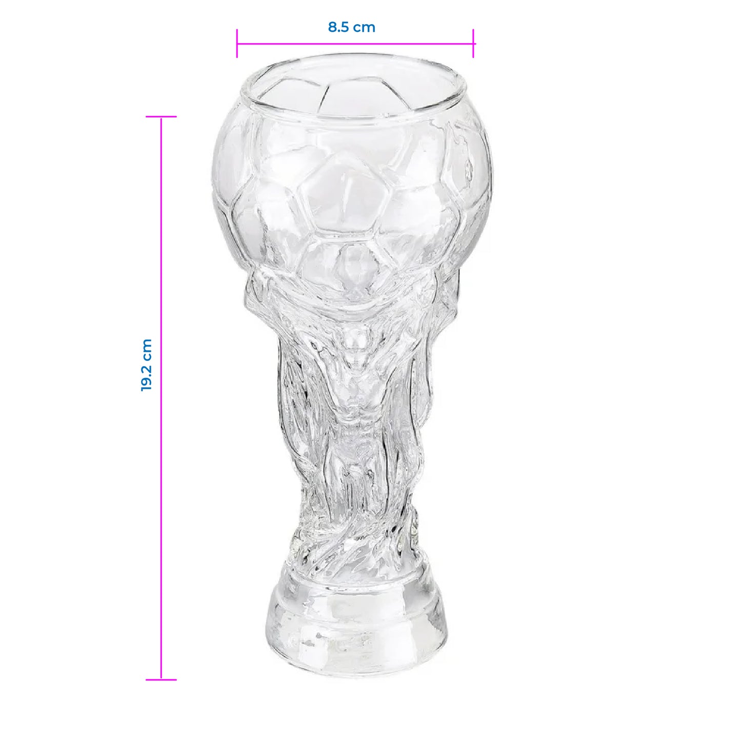 RD ROYAL COOK Set de 6 Vasos de Cerveza Forma Copa Mundial 2026* | Capacidad *450ml* | Tarro Cervecero de Vidrio Grueso | Ideal para Partidos y Coleccionistas | Kit de Animación Fútbol.