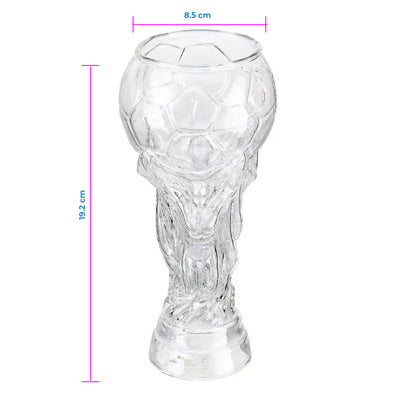 RD ROYAL COOK Set de 6 Vasos de Cerveza Forma Copa Mundial 2026* | Capacidad *450ml* | Tarro Cervecero de Vidrio Grueso | Ideal para Partidos y Coleccionistas | Kit de Animación Fútbol.