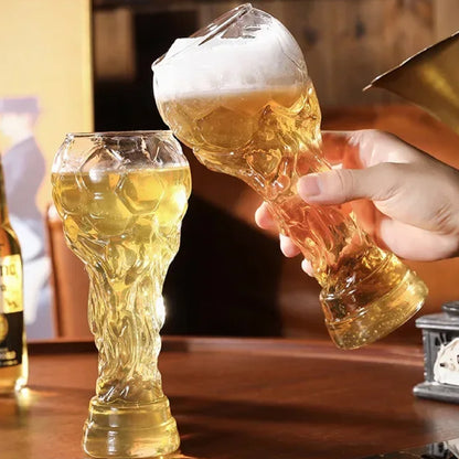 RD ROYAL COOK Set de 6 Vasos de Cerveza Forma Copa Mundial 2026* | Capacidad *450ml* | Tarro Cervecero de Vidrio Grueso | Ideal para Partidos y Coleccionistas | Kit de Animación Fútbol.