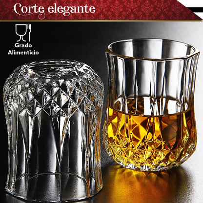 Set de 6 vasos old fashioned para whisky cristal