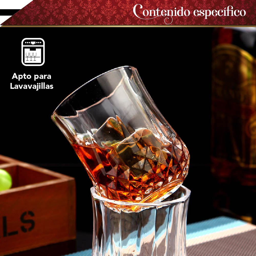 Set de 6 vasos old fashioned para whisky cristal