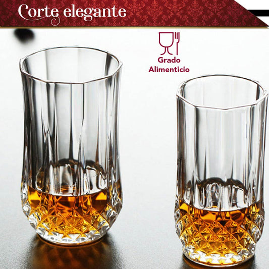 Vasos Chic-fantasy Bar 275 Ml Cristal Elegantes 6 Unidades Color Transparente