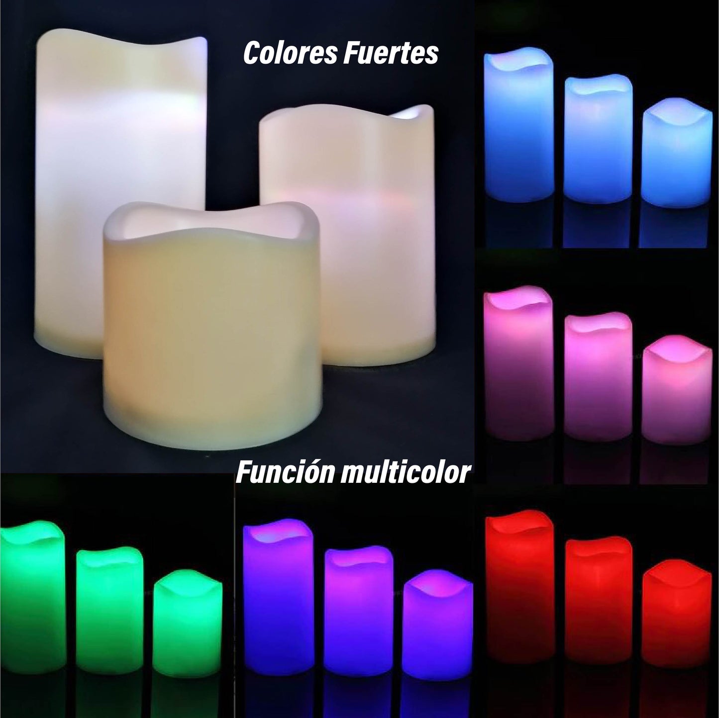 Velas parpadeantes control remoto de 3pz