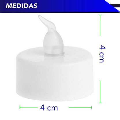 Velas Te de LED sin flama, funciona con pilas parpadeantes decorativas 24 piezas (Calidas)