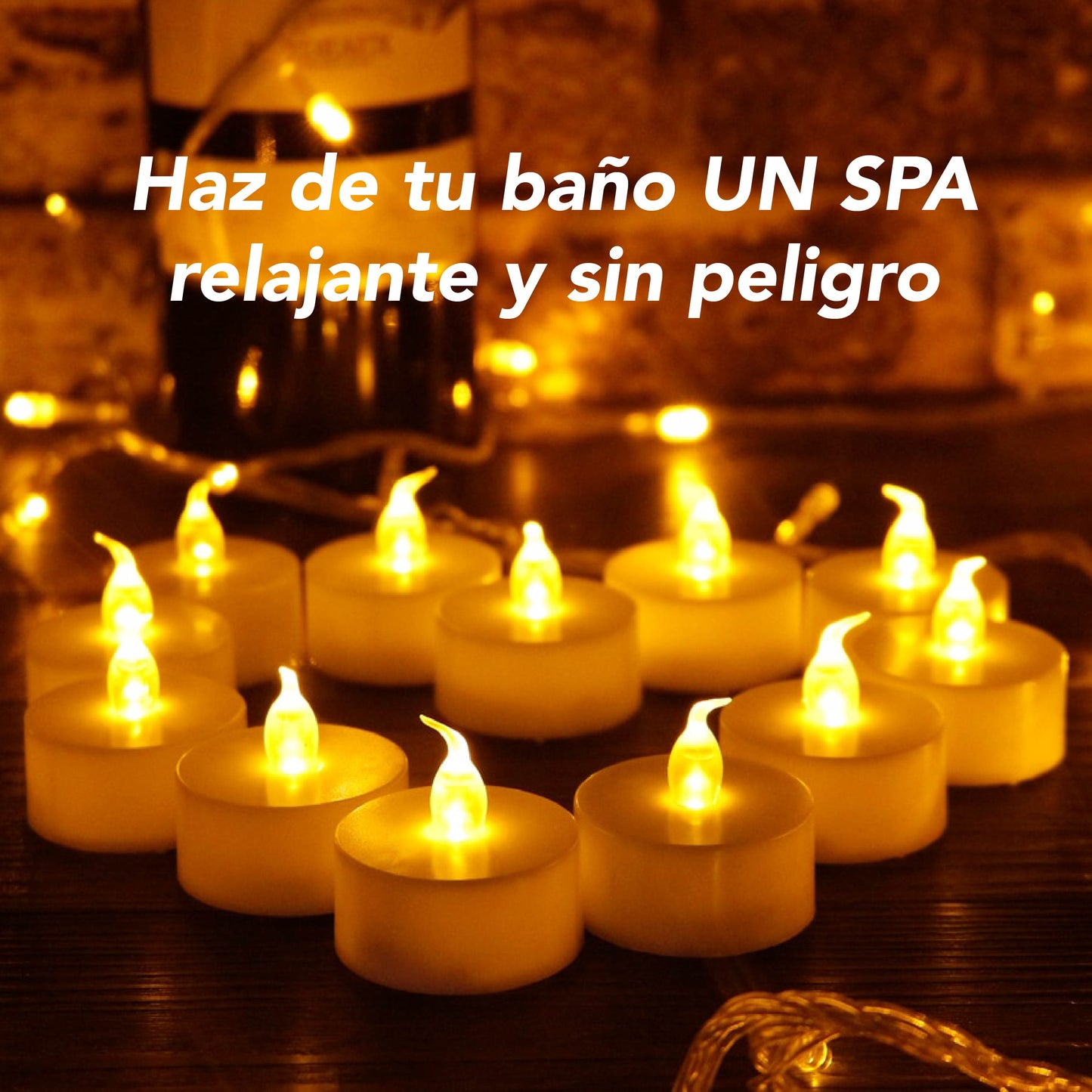 Velas Te de LED sin flama, funciona con pilas parpadeantes decorativas 24 piezas (Calidas)