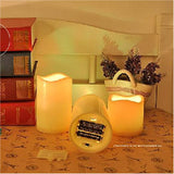 CHIC-FANTASY Velas LED parpadeantes, con control remoto, color marfil, mecha de LED velas luces de colores cálidos y fríos decoración del hogar, Juego de 3 piezas