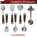 Utencilios De Cocina De Acero Inoxidable Con Base 7 Pcs