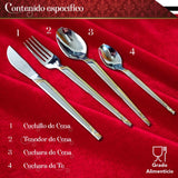 Juego De Cubiertos 86 Pcs Para 12 Personas Acero Inoxidable