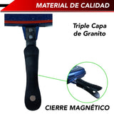 Sartén Doble Cara Antiadherente Ideal para Barbacoa Portátil con Empaque Extra Cocina sin Salpicaduras con Bloqueo de Mango (Azul)
