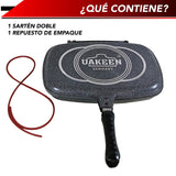 SARTEN DOBLE CON CUBIERTA DE GRANITO GRIS