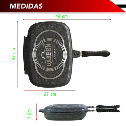 Sarten doble con cubierta de granito (gris)