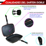 SARTEN DOBLE CON CUBIERTA DE GRANITO GRIS