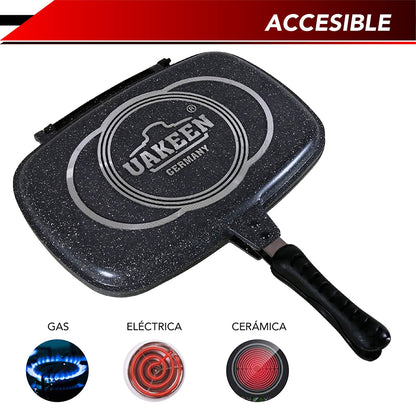 Sarten doble con cubierta de granito (gris)