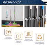 Organizador De Escobas Acero Inoxidable Soporte Multiusos