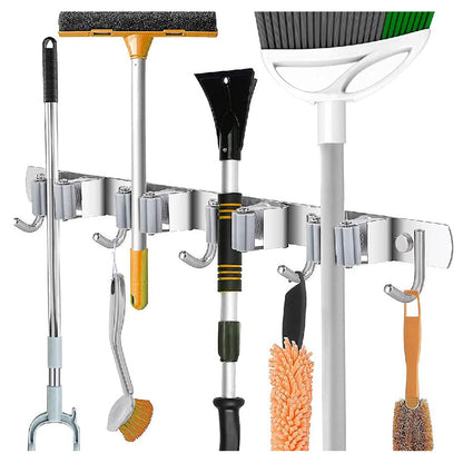 Organizador De Escobas Acero Inoxidable Soporte Multiusos