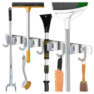 Organizador De Escobas Acero Inoxidable Soporte Multiusos