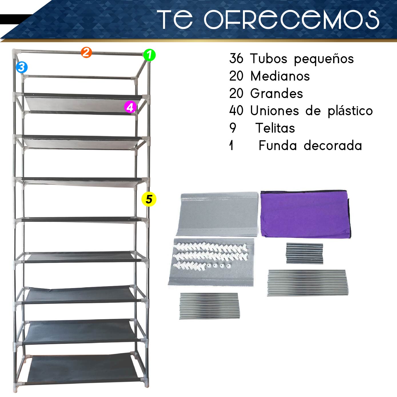 Zapatera Multifunciona de 9 Niveles
