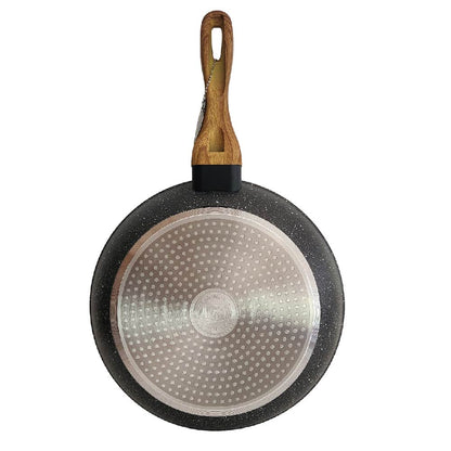 Set de 3 Sartenes Antiadherentes con Cubierta de Granito y Mango tipo Madera (Negro)