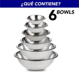 Juego De 6 Coladores De Acero Inoxidable Apilables