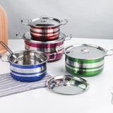 Juego de Batería de Cocina de Acero Inoxidable en 4 Colores