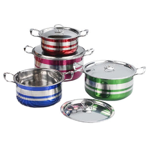 Juego de Batería de Cocina de Acero Inoxidable en 4 Colores