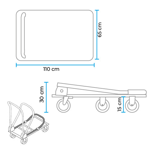 Plataforma de Carga Plegable 600 kg Uso Rudo