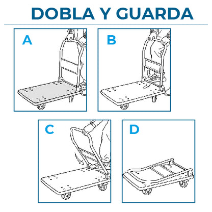 Plataforma de Carga Plegable 600 kg Uso Rudo