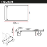 Carro Plataforma de Carga Plegable 400 kg Carro Plataforma de Carga Plegable Carrito de Carga Manual con 2 Ruedas giratorias con Freno y 2 fijas Carro para Uso Rudo