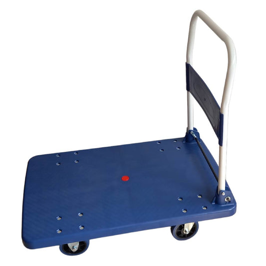 Carro Plataforma de Carga Plegable 400 kg Carro Plataforma de Carga Plegable Carrito de Carga Manual con 2 Ruedas giratorias con Freno y 2 fijas Carro para Uso Rudo