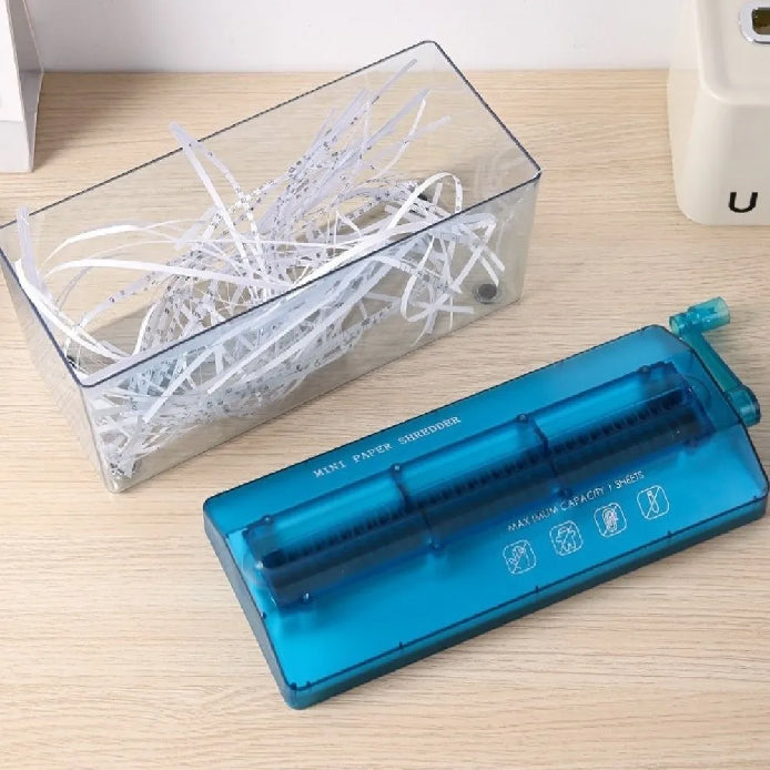 Triturador de papel manual portátil para el hogar, y oficina tamano: carta y oficio