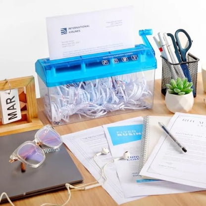 Triturador de papel manual portátil para el hogar, y oficina tamano: carta y oficio