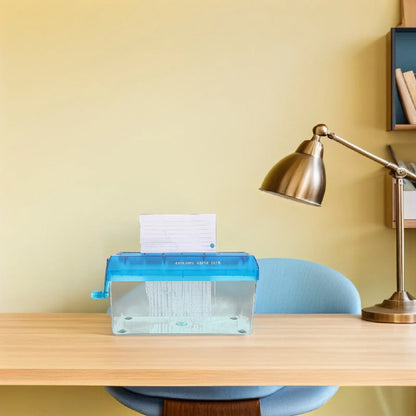 Triturador de papel manual portátil para el hogar, y oficina tamano: carta y oficio