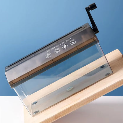 Triturador de papel manual portatil para el hogar, y oficina tamano: carta y oficio