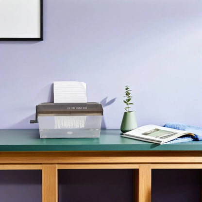 Triturador de papel manual portatil para el hogar, y oficina tamano: carta y oficio