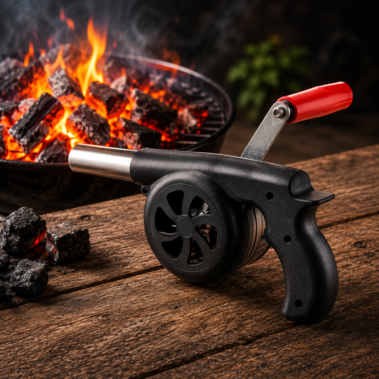 Avivador de Carbón BBQ Manual Tipo Pistola | Soplador Ventilador para Parrilla y Asador | Encendido Rápido, Potente y Portátil