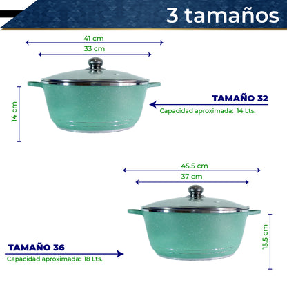 Bateria de Cocina Olla Cacerola Imperial XL 6 pz (Verde)