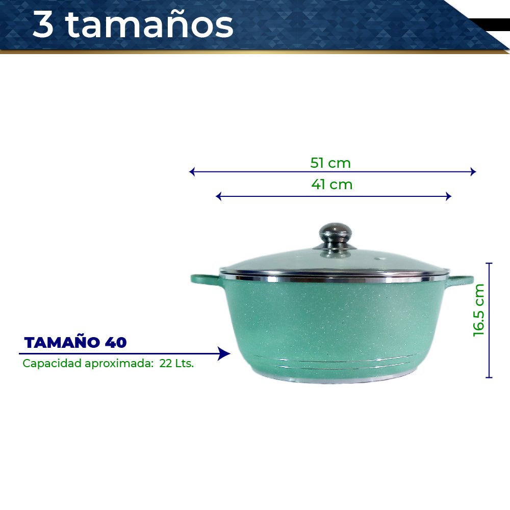 Bateria de Cocina Olla Cacerola Imperial XL 6 pz (Verde)