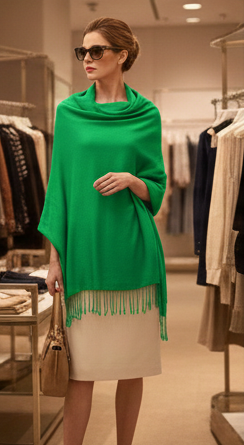 Pashmina Larga | Bufanda Elegante | Mascada (Verde)