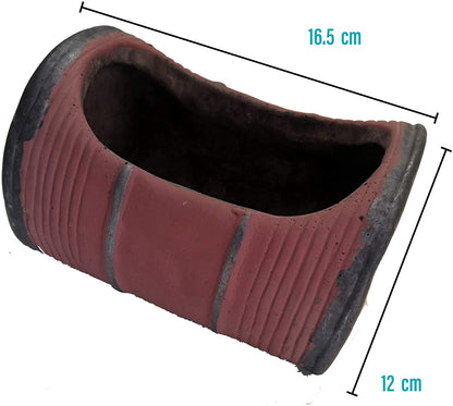 MACETA DE CEMENTO DISEÑO BARRIL VINTAGE PARA PLANTAS DE INTERIORES O EXTERIORES