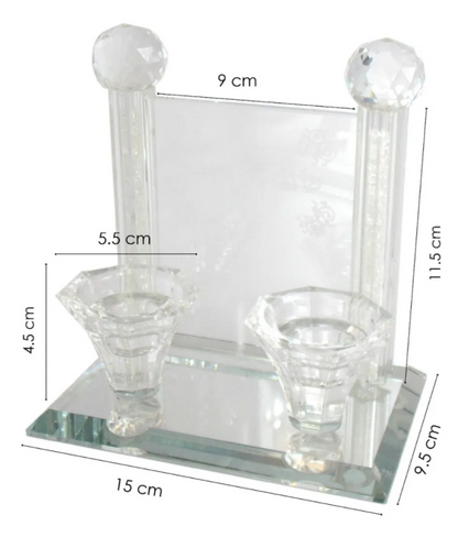 CANDELABRO PARA SHABAT Y FESTIVIDADES DE CRISTAL FINO