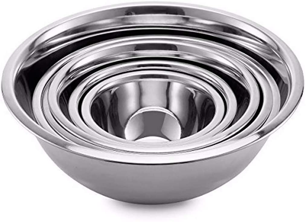 Juego de 6 piezas de bowls de acero inoxidable