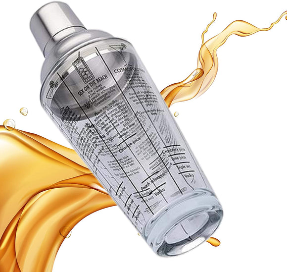 COCTELERA SHAKER CON RECETAS DE 400 ML